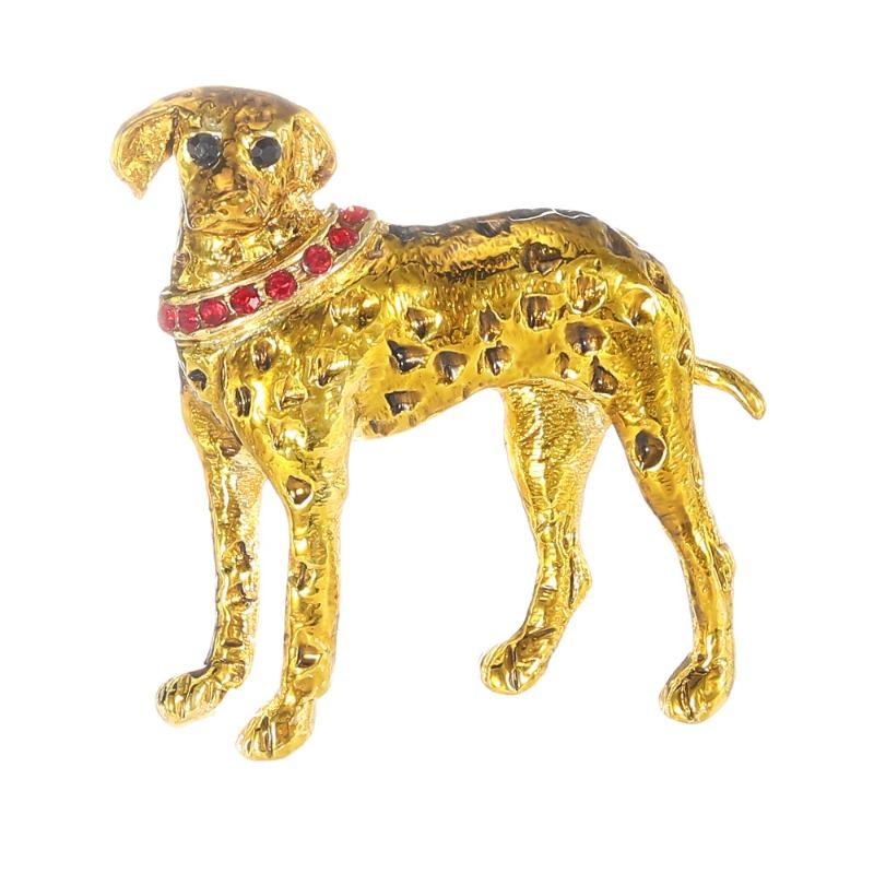 

Golden puppy animal brooch exquisite brooch retrofashion pin style Alloy