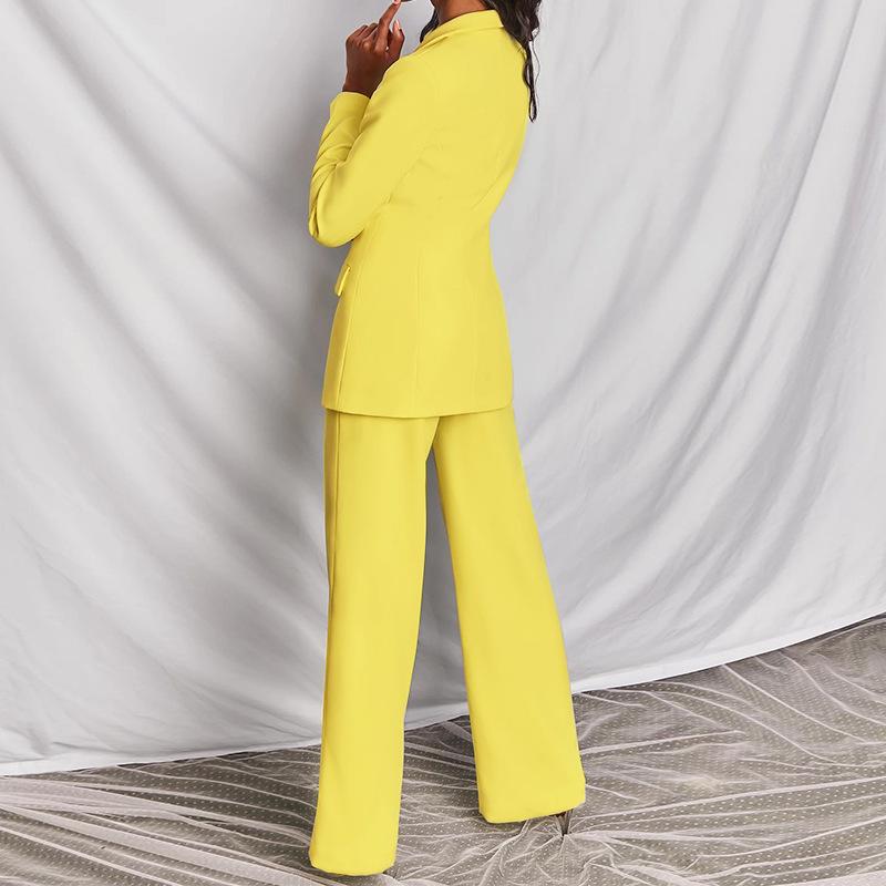 Autumn 2025 Women's Fashion Long Sleeve Suit & Straight Leg Pants Set