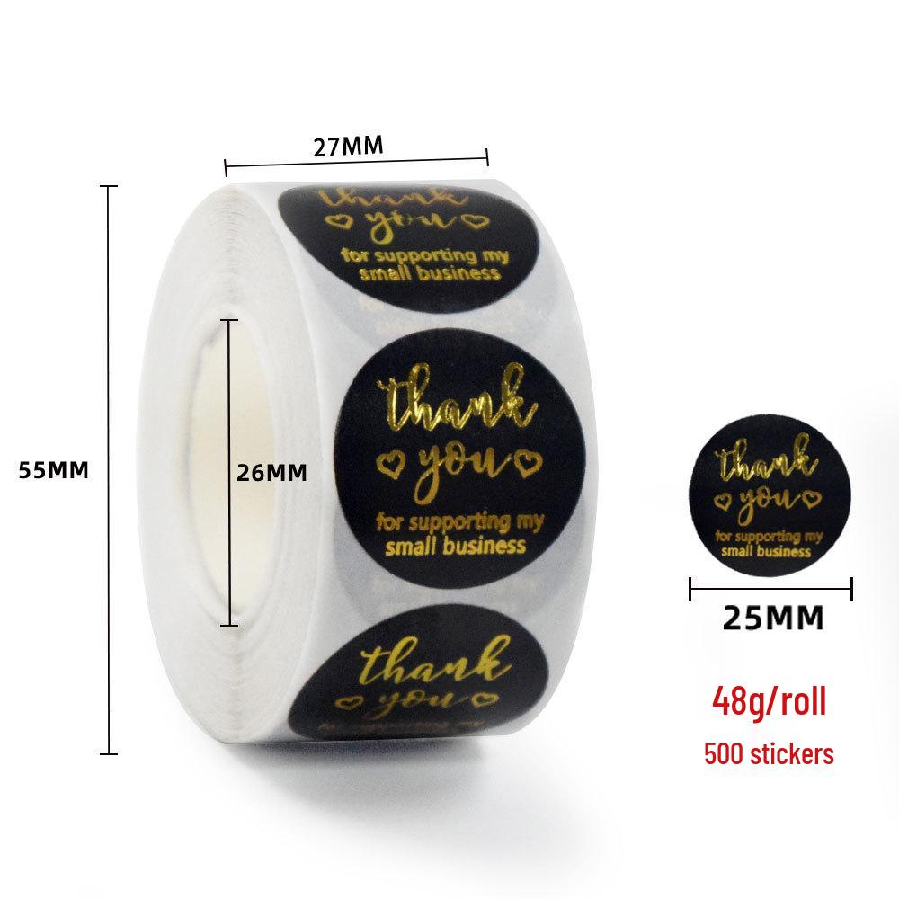 Gold Foil Stamped Colored Kraft Paper Labels for Takeaway & Baking Packaging