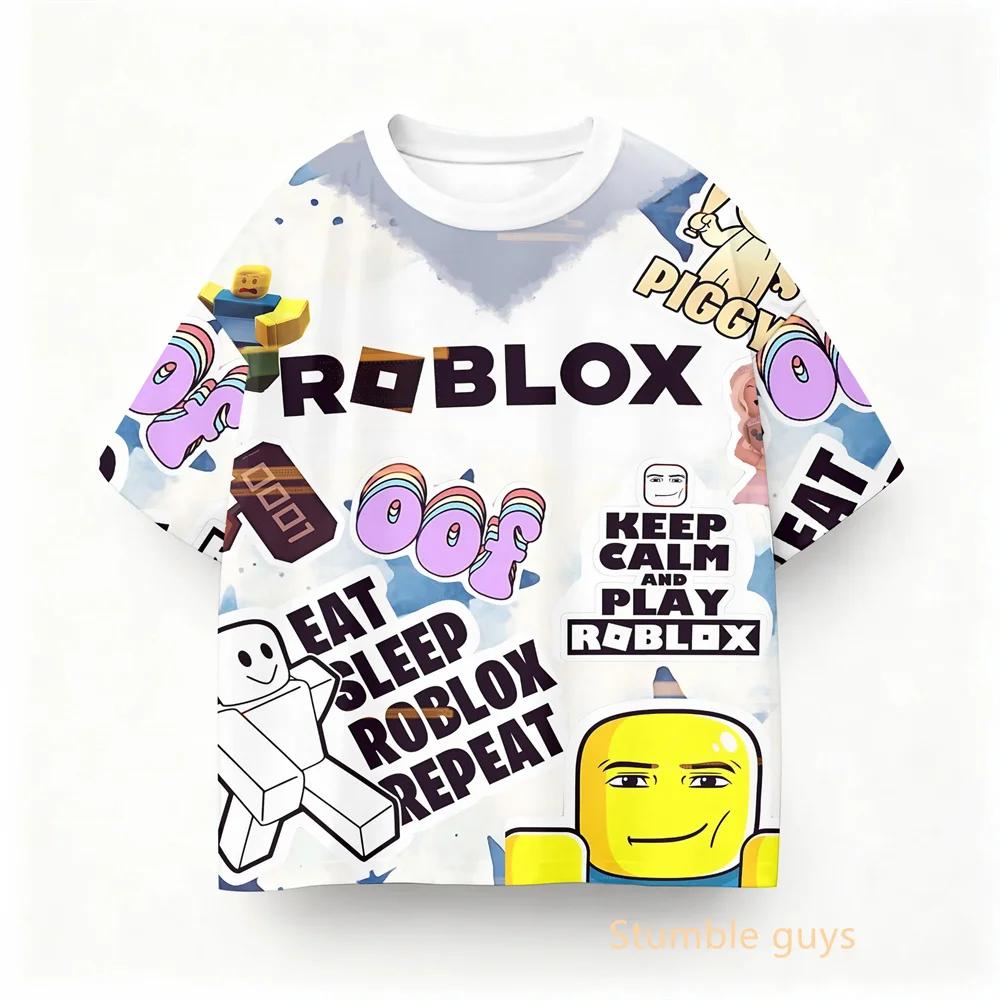 Summer 3D Printed Boys Clothes Girls Kids Roblox Game Short Sleeve T-shirt Girl And Boy Tshirts Children s clothing 100