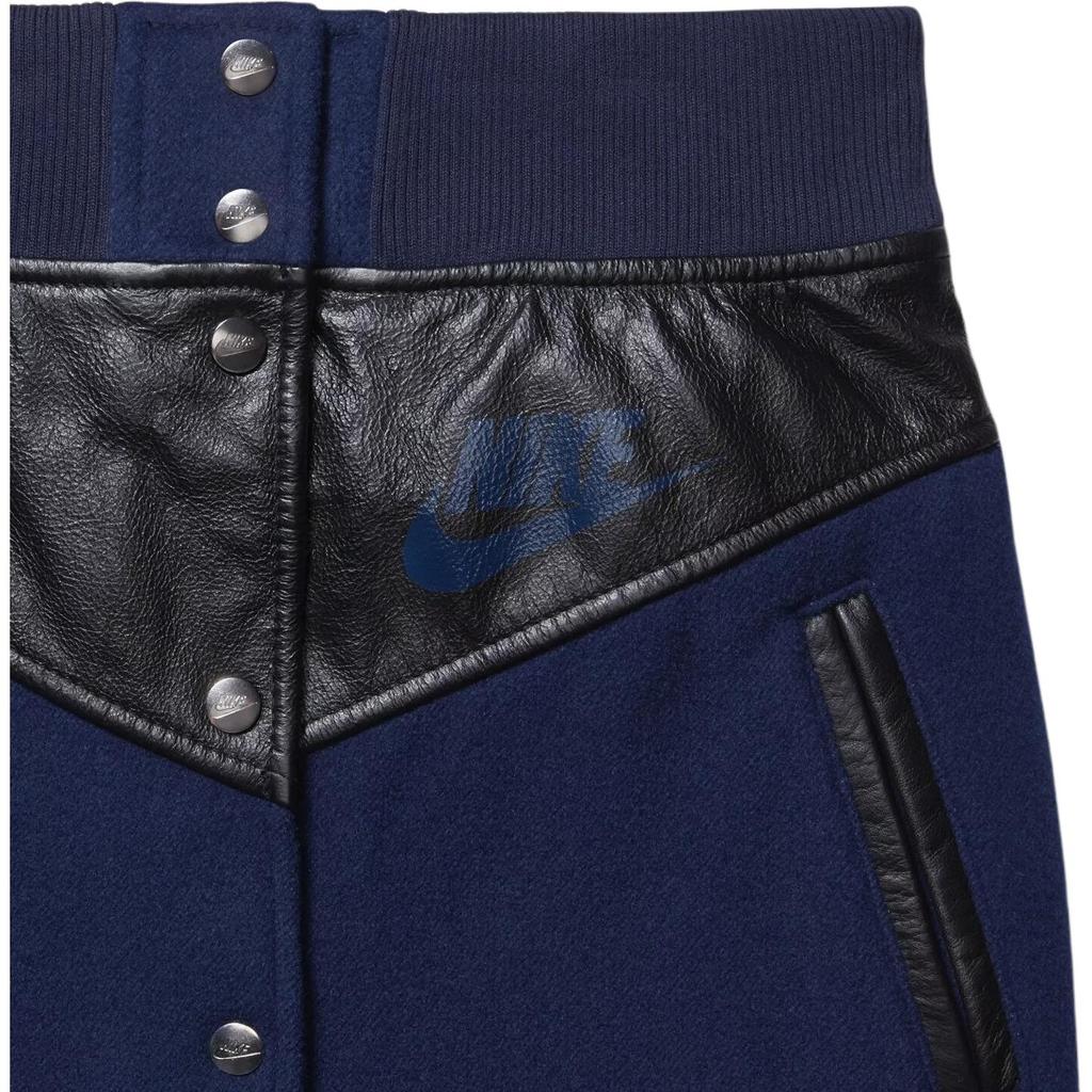 Nike Letter Logo Print Patchwork Buttoned Skirt Women Skirts Blue 802264-452