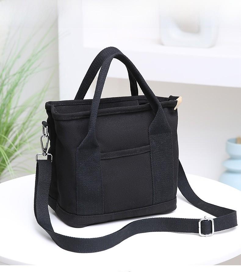 Japanese Canvas Tote Bag For Women With Multiple Compartments Casual Daily Use