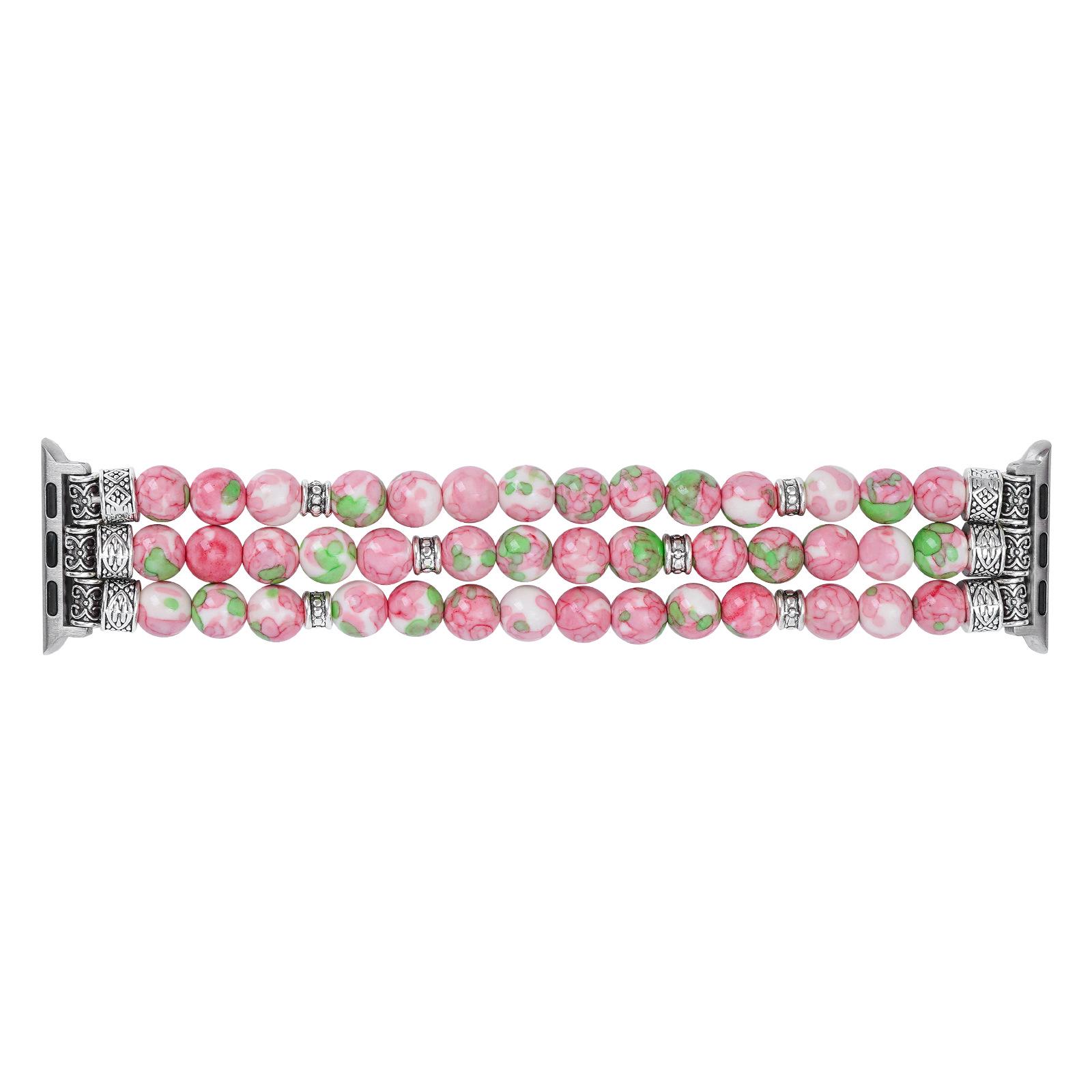 Compatible Beaded Bracelet Strap for Apple Watch S (130-140mm wrist) - Small