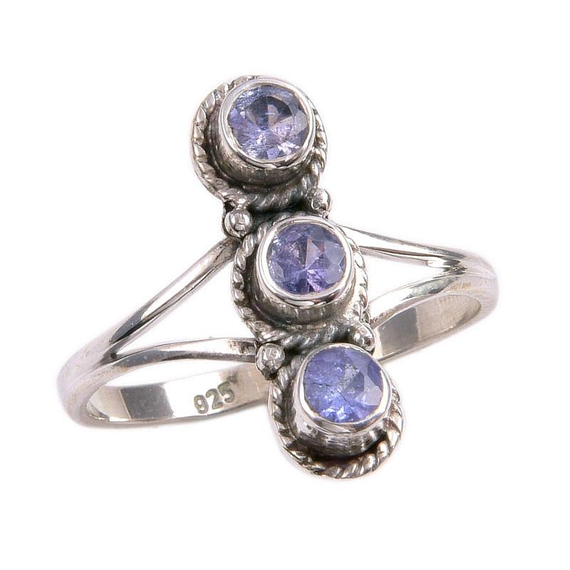 Natural Tanzanite Gemstone 925 Solid Sterling Silver Jewelry Ring Size 8 O6j77
