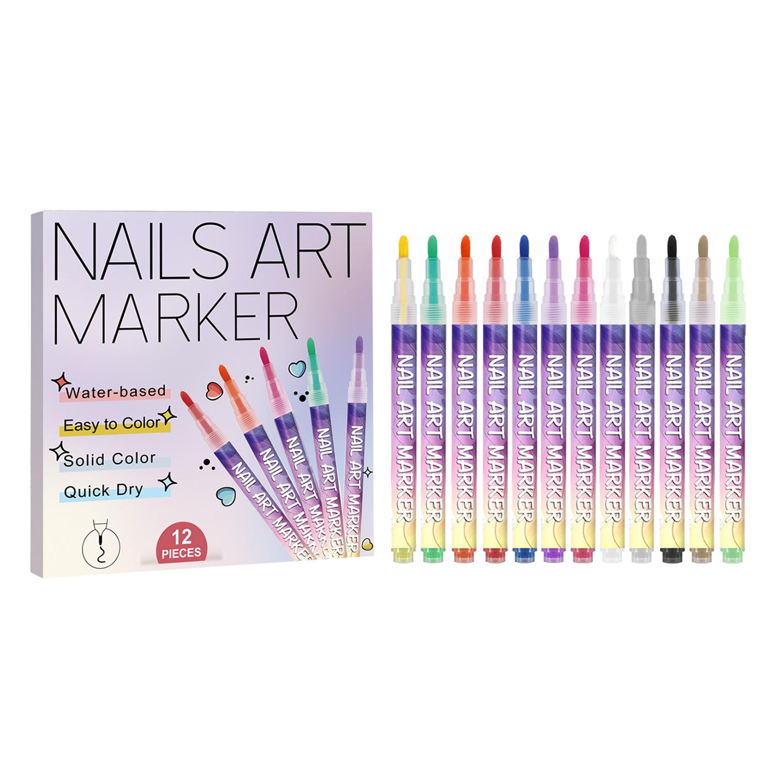 

12 Colors/Set Graffiti Dotting Pen DIY Point Liner Pen for Nail Art Beauty Adorn Manicure Ultra-Fine Precision Tools DIY Decor