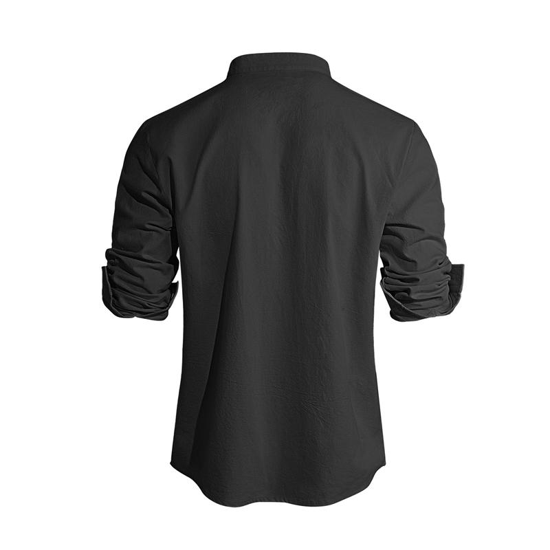 New Men's Casual Blouse Cotton Linen Shirt Loose Tops Long Sleeve Tee Shirt Spring Autumn Casual Handsome Men's Shirts