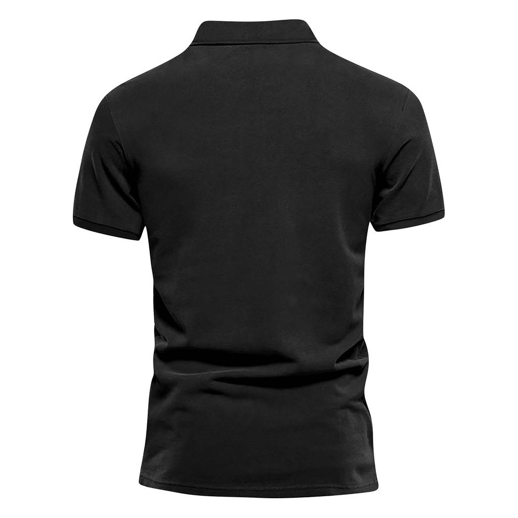 Men's Shirt Fashion Casual Men's Solid Color Short Sleeved T-shirt