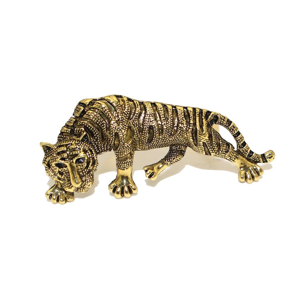 12PCS Creative Leopard and Tiger  Napkin Rings Animal Metal Napkin Holders  for Table Decoration and Accessories Home Decoration