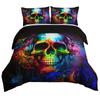 Color Skull Digital Printing Quilt Cover Bedding Home Textile Polyester Quilt Cover Three-Piece Set