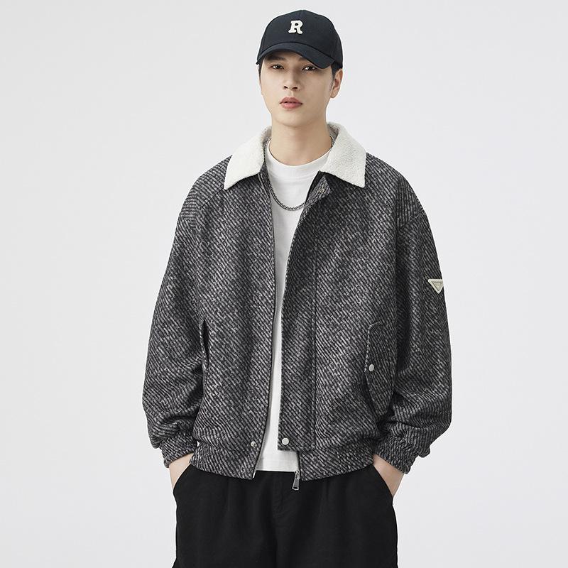 

Куртка мужская колор-блок 2025 осень и зима новая мужская молодежная ветрозащитная модная повседневная топ-куртка тренд 3XL кофейный