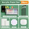 Acrylic Paint Set 50/38/32/26pcs High Quality,12ml/0.41oz with Canvas,Brushes,Palette,Etc,for Beginners,Paper,Glass,Stone,Wood