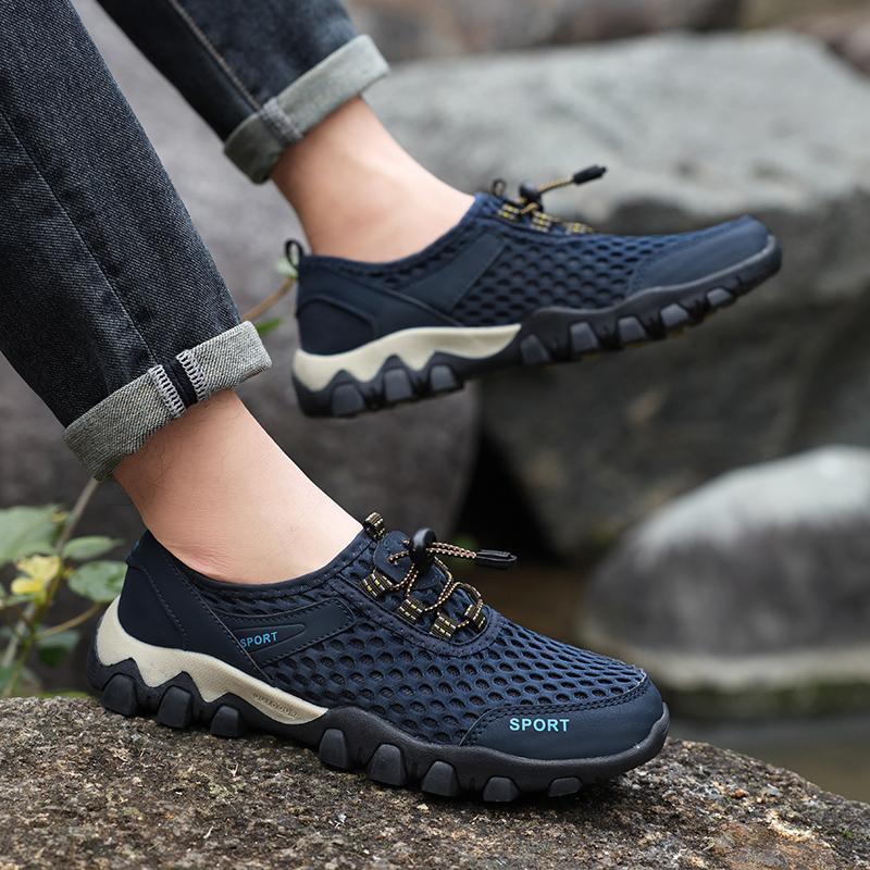 Men Hiking Sports Shoes Breathable Mesh Sneakers for Camping Trekking Man Trainers Outdoor Sports Shoes Anti-slip Hiking Shoes