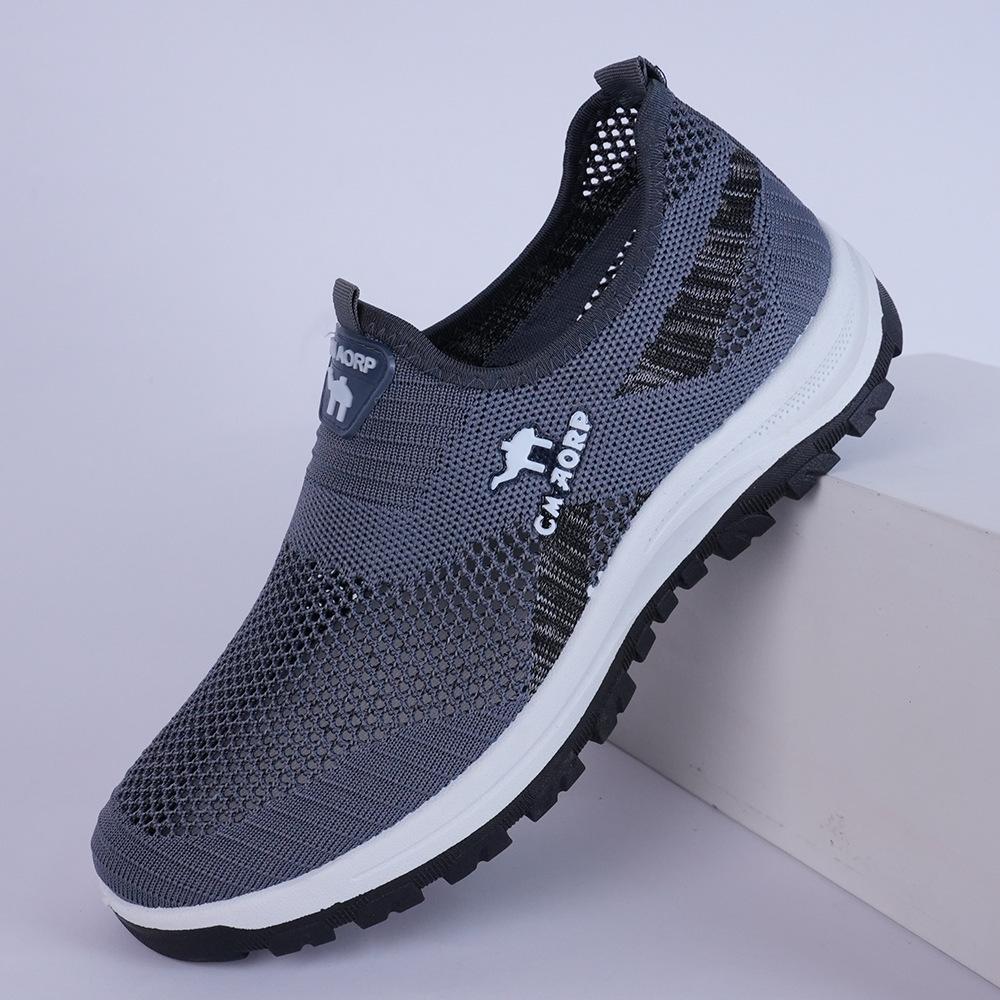 Hollow Men's Shoes Summer New Versatile Men's Lightweight Running Shoes One-pedal Mesh Hiking Shoes Comfortable Sports Shoes