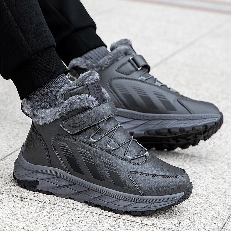 Brand genuine winter new velvet warm cotton shoes waterproof and non-slip mid-outdoor snow boots