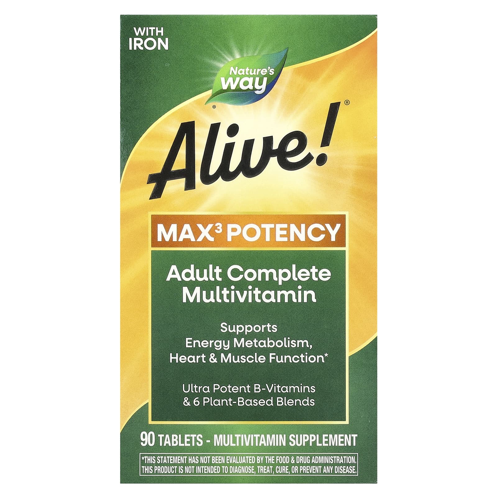 

Nature s Way, Alive! Max3 Potency, multivitamin, 90 tablets
