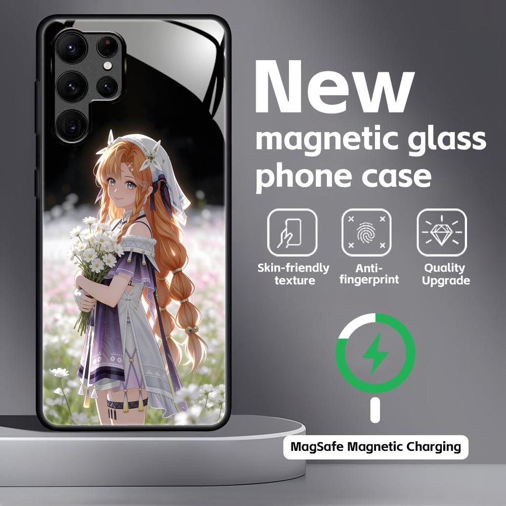 Wuthering Waves SIGRIKA  Phone Case For Samsung S26 S25 S24 S23 S22 S21 Plus Ultra Note20 Glass Magnetic Case