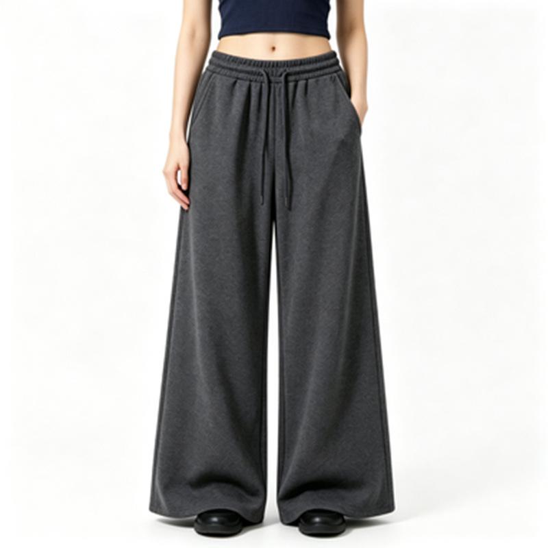 Women's pants fashion casual sweatpants versatile sweatpants wide-leg pants fleece loose trousers women