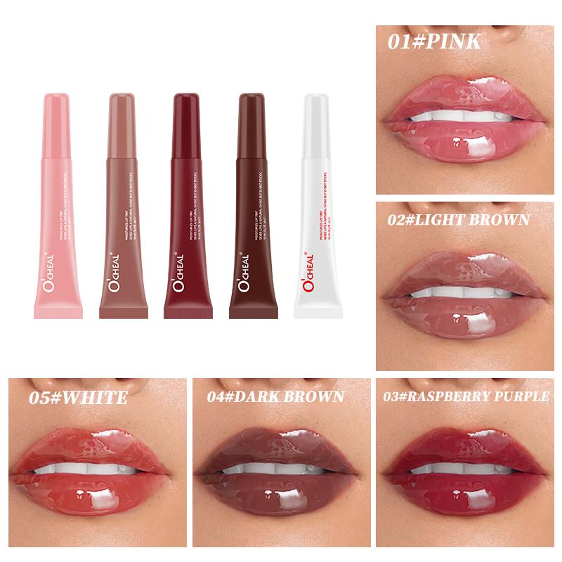 O'CHEAL Five-color Water Light Mirror Liquid Lip Gloss Moisturizing Non-stick Lip Tint Create Plump Lips