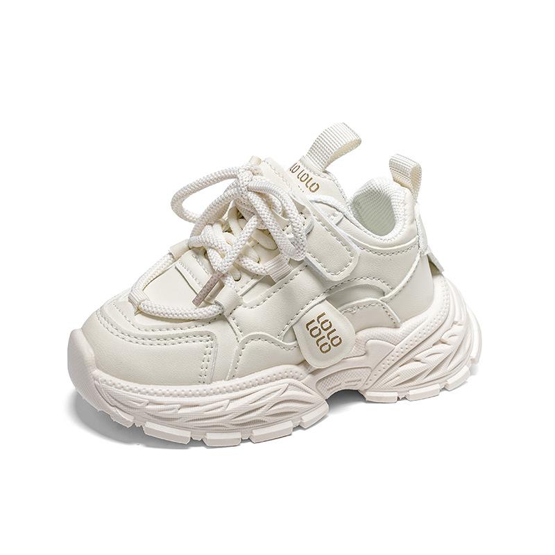 Solid Color Simple Unisex Kids Soft Sole Comfortable Casual Sports Chunky Dad Sneakers
