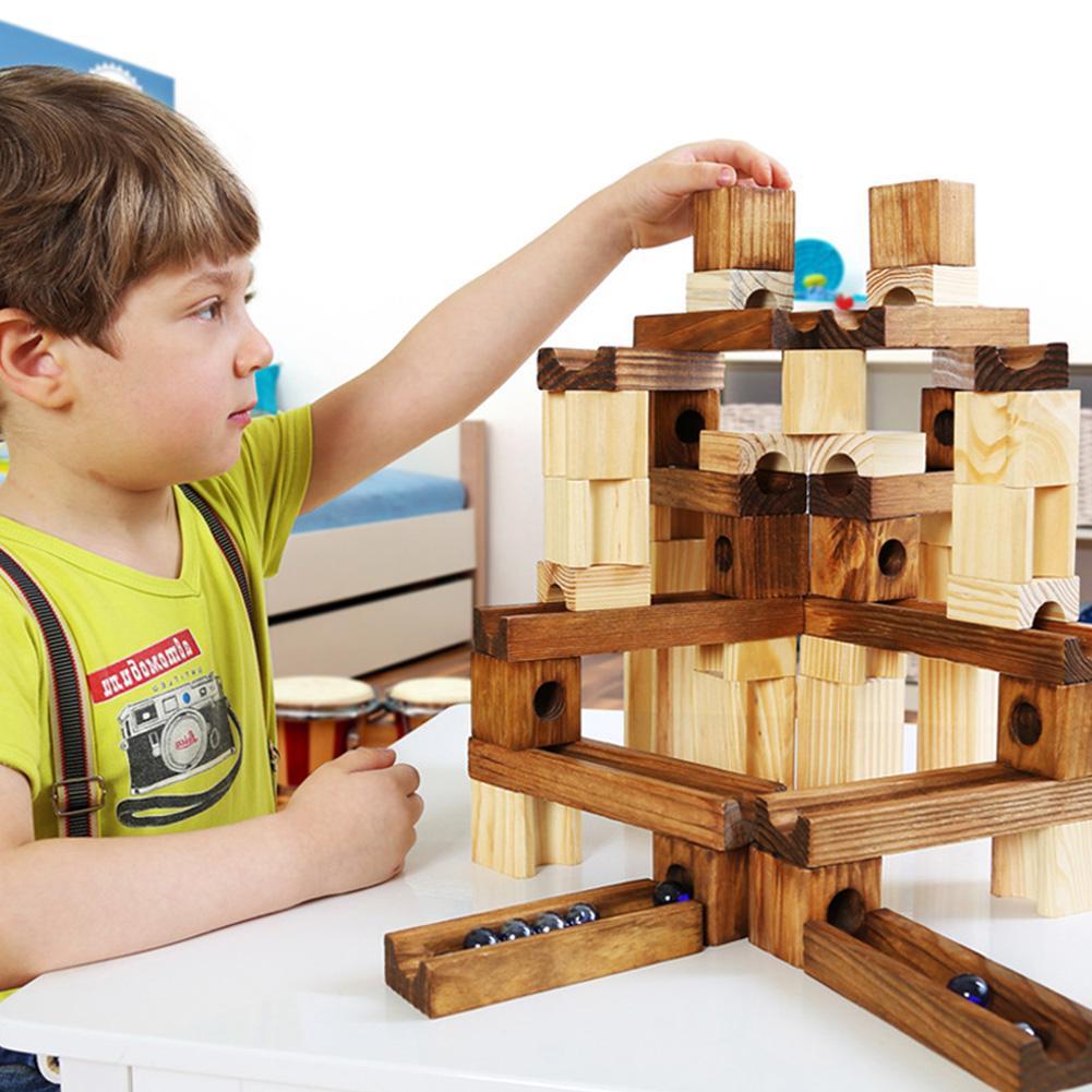 Buy Children Wooden Marbles Building Blocks/ Kids Ball Cube Evolution ...