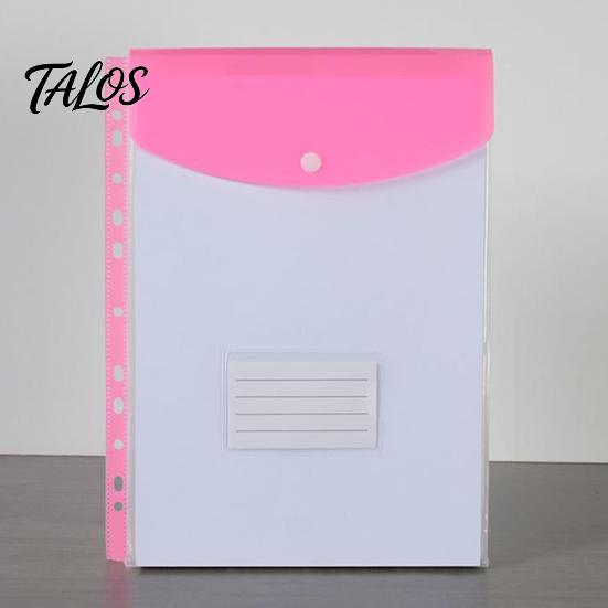 Flip-top Document Folder 3Pcs 11 Hole A4 File with Snap Button, Colorful Organizer, Department Horizontal & Vertical Transparent Label Slot,