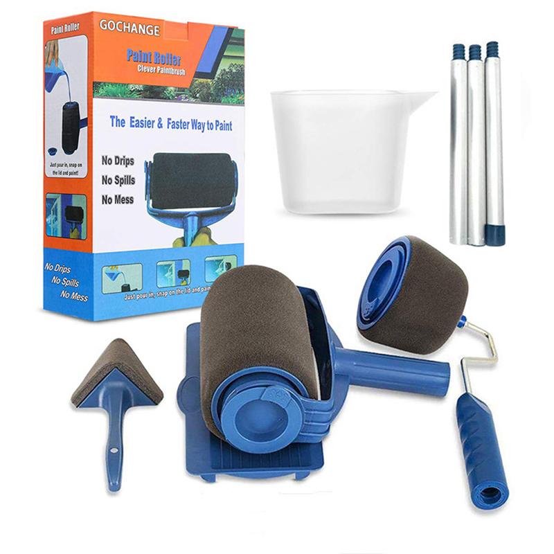 8PCS Paint Runner Pro Roller Brush Set Room Decorating Handle Tools Kits Blue UK 8PCS Paint Runner Pro Roller Brush Set Room Decorating Handle Tools Kits Blue UK