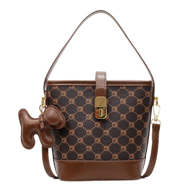 Premium Handbag Printed Temperament Bucket Bag Foreign Style Versatile Shoulder Messenger Bag