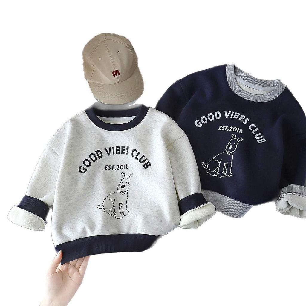 Winter Baby Cartoon Velvet Hoodie: Cozy, Trendy, Warm.