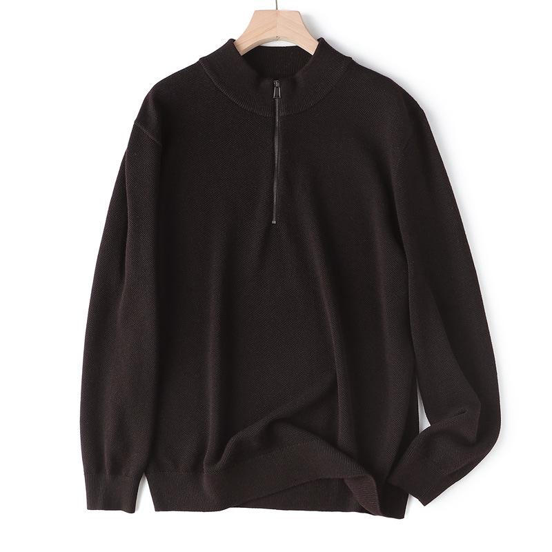 

Eternal Law Machine-Washable Wool Half-Zip Sweater - 500g Thick Knit, Half-High Neck XXL