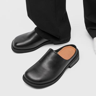 Baotou Half-tow Boken Square Head Platform Casual Muller Outer Shoes Couple Slippers 91519-K
