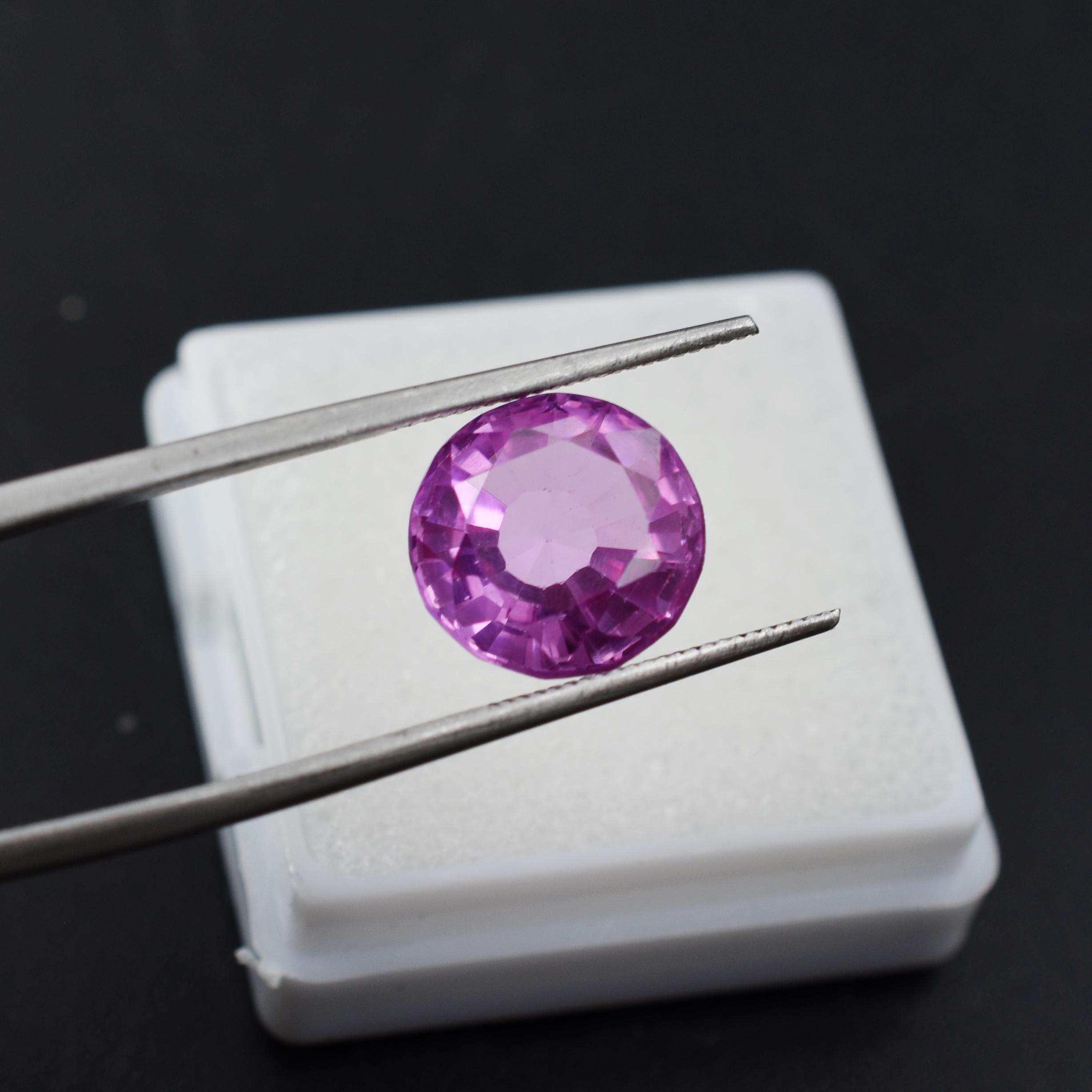 

Extremely Rare Pink Sapphire Round Cut 6.55 Ct NATURAL CERTIFIED Loose Gemstone ay-598-h 10.7 mm approx рожевий