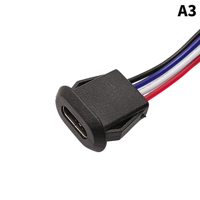 High Quality Type-C 2P Waterproof Base Full Plastic Injection Female Head With Electronic Wire Female Socket Charging Interface