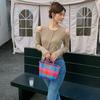 Hollow Out Weave Bag Vacation Style Plastic Handbag Trendy Beach Bag  Girls