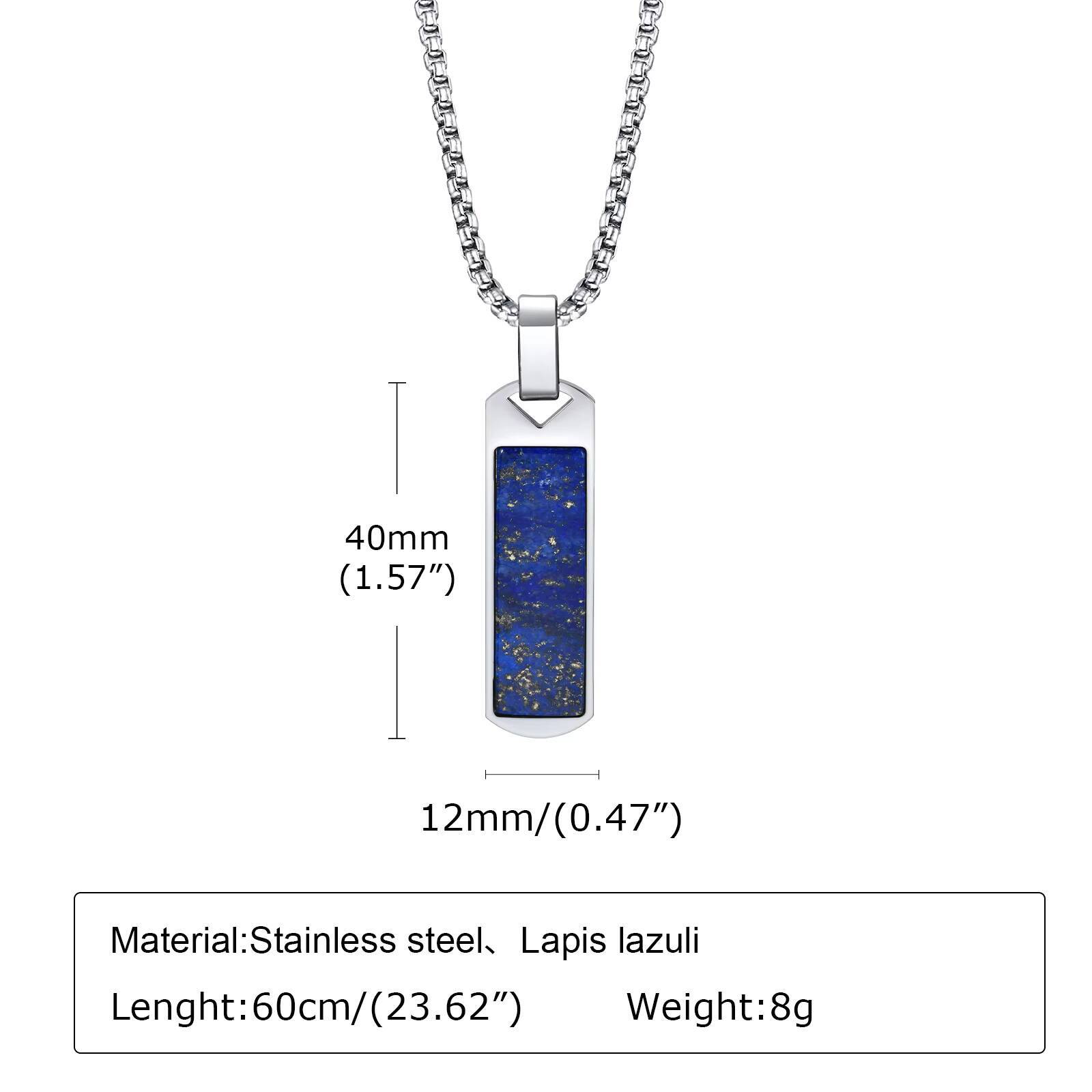 

Vnox Geometric Rectangle Pendant Necklace for Men, Tiger Eye Stone Vertical Bar Stainless Steel Box Chain Necklaces, Party Gifts 60cm