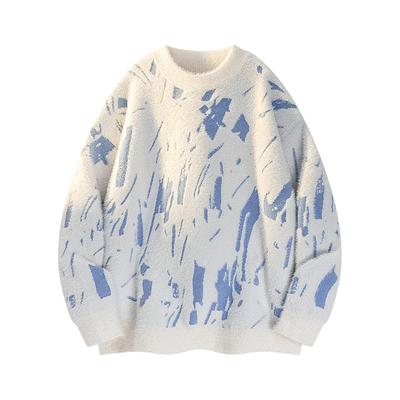 Autumn Men Trendy Jacquard Sweater Men Casual Round Neck Pullover Male Knitted Solid Sweater Winter Fashion Mens Kntwear Outwear
