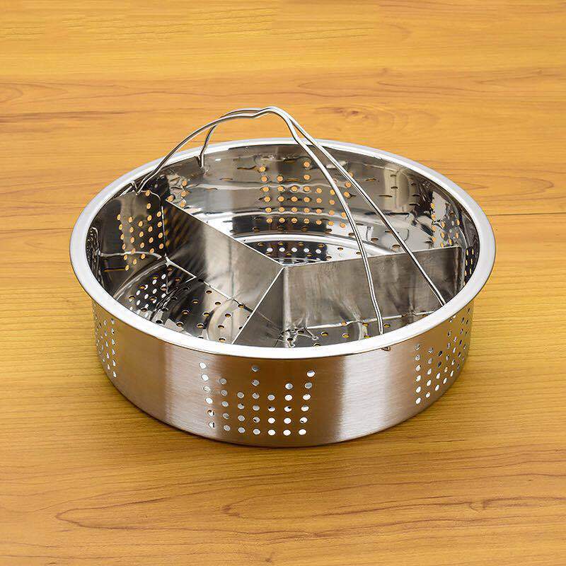 Stainless Steel Steaming Rack With Dividers For Rice Cooker And Microwave Cooking