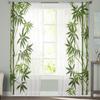 Green Bamboo Forest Tulle Curtains For Living Room Decoration Modern Veil Chiffon Curtains Bedroom Sheer Voile
