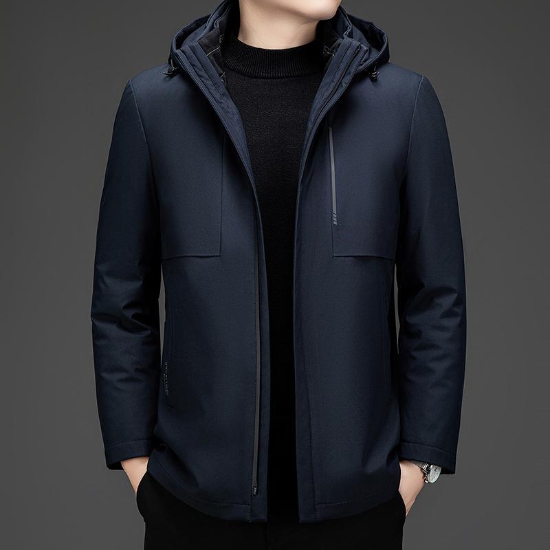 Middle-aged Thickened Warm Dad Winter Hooded Down Jacket Cold Jacket