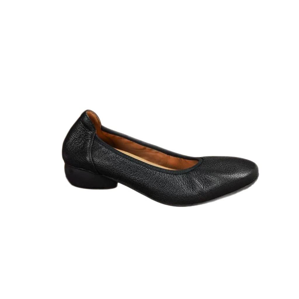 Schwarze Damen-Einzelschuhe mit dickem Absatz 2025 neu vielseitig Arbeit flache Sohle beladene Schuhe große Größe Karriere Vorstellungsgespräch weiches Leder Arbeitsschuhe
