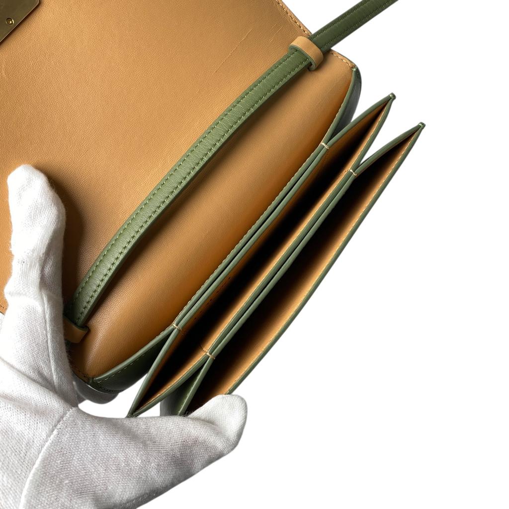 Used LOEWEShoulder Bag Green System Leather Women