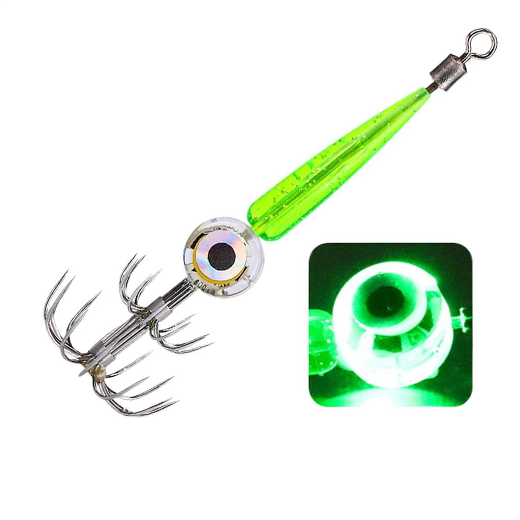 Squid Lures Fishing Saltwater LED Waterproof Fishing Underwater Flasher Light Squid Hook Electronic Squid Lure Light Hook