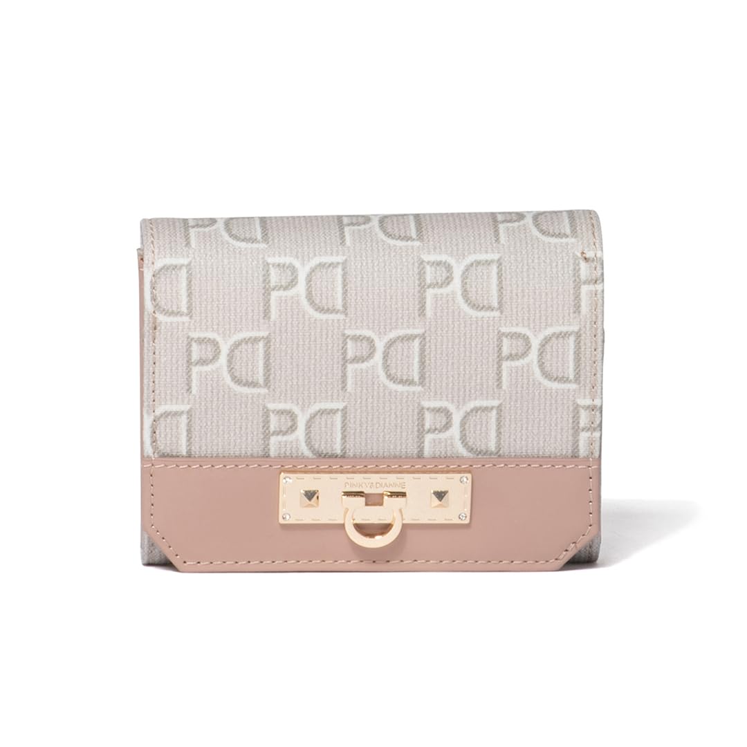 

and Bifold Wallet PVC Original Pattern Brooch PDLWFCS2 Gray [Pinky Diane] [Pyramid] сірий колір