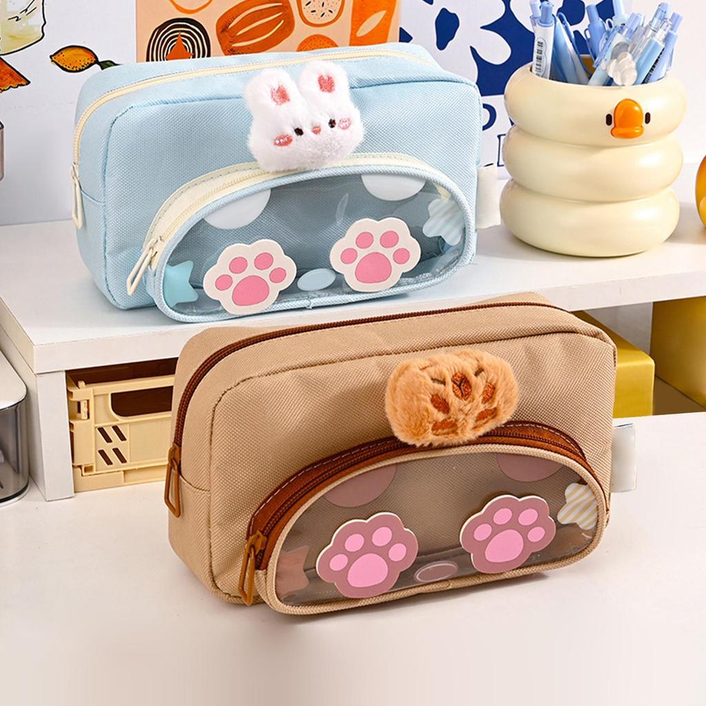 Pencil Bag Pen Storage Bag Cartoon Cute Pencil Pouch Large Capacity Animal Pencil Organizer Case for Office Students Organizer