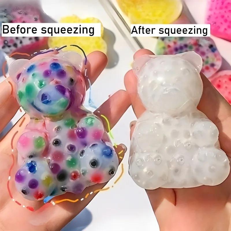 Squishy Little Bear Squeeze Pimples Fidget Toy Wet Soft Cute Animal Decompression Toy Squishy Balls Fidget Toys For Kids Adult