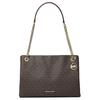 Christina Logo Design Coated Canvas Shoulder Bag Women Shoulder Bag Brown 35S6G8WM6B-BROWN