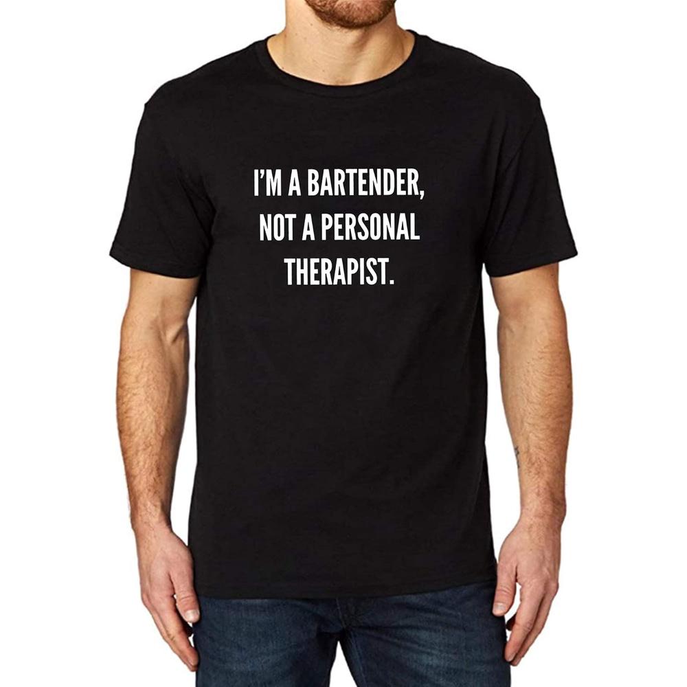 Men s I m a Bartender Not Therapist Funny Humor Printed T-Shirt (Black,XXL) S чёрный