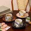 Premium Ceramic Cup Set, Mug, Coffee Cup, Souvenir, Iris Afternoon Tea, Couple Cup Saucer, Light Luxury and Exquisite