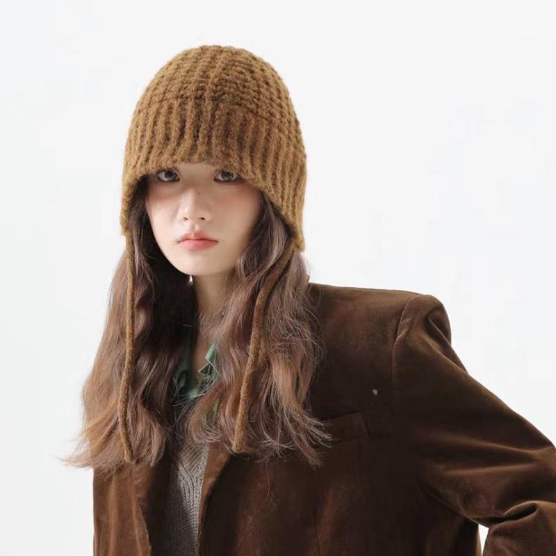 Maillard style~ autumn and winter versatile fisherman's hat children's warm ear protection wool knitted hat cold hat tide