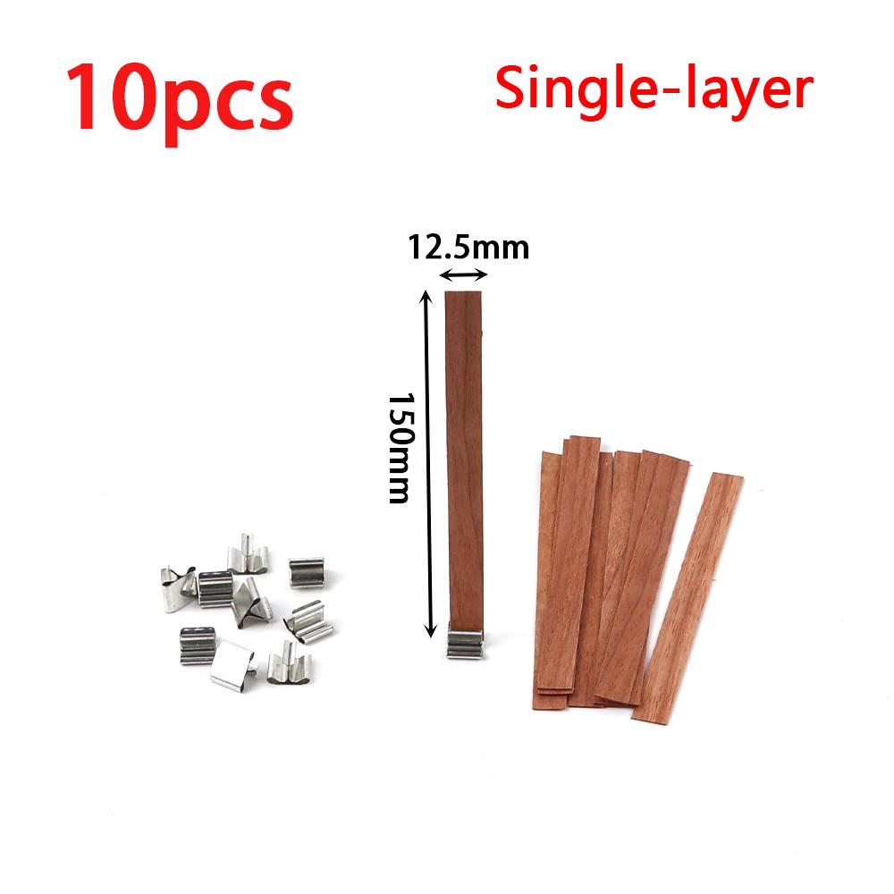 New Double Layer Wood Candle Wicks With Base Candle Wick Core For Homemade Candle Making Supplies Soy Parffin Wax Wood Chip Wick