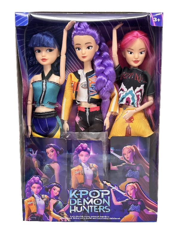 KPOP Demon Hunter Girl & Boy Group Animated Dolls with Theme Song & Colorful Lights